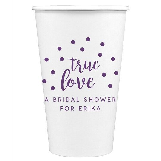 Confetti Dots True Love Paper Coffee Cups